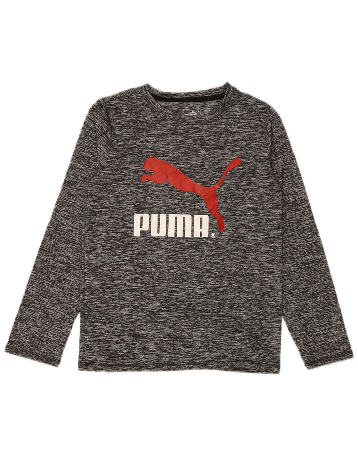 PUMA Boys Graphic Top Μακρύ μανίκι 8-9 ετών Μικρός Γκρι Πολυεστέρας