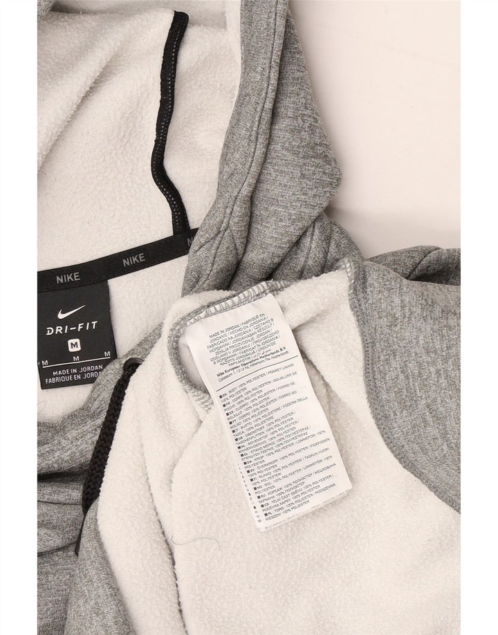 NIKE Ανδρικά κουκούλα Dri Fit Jumper από μεσαίο γκρι πολυεστέρας