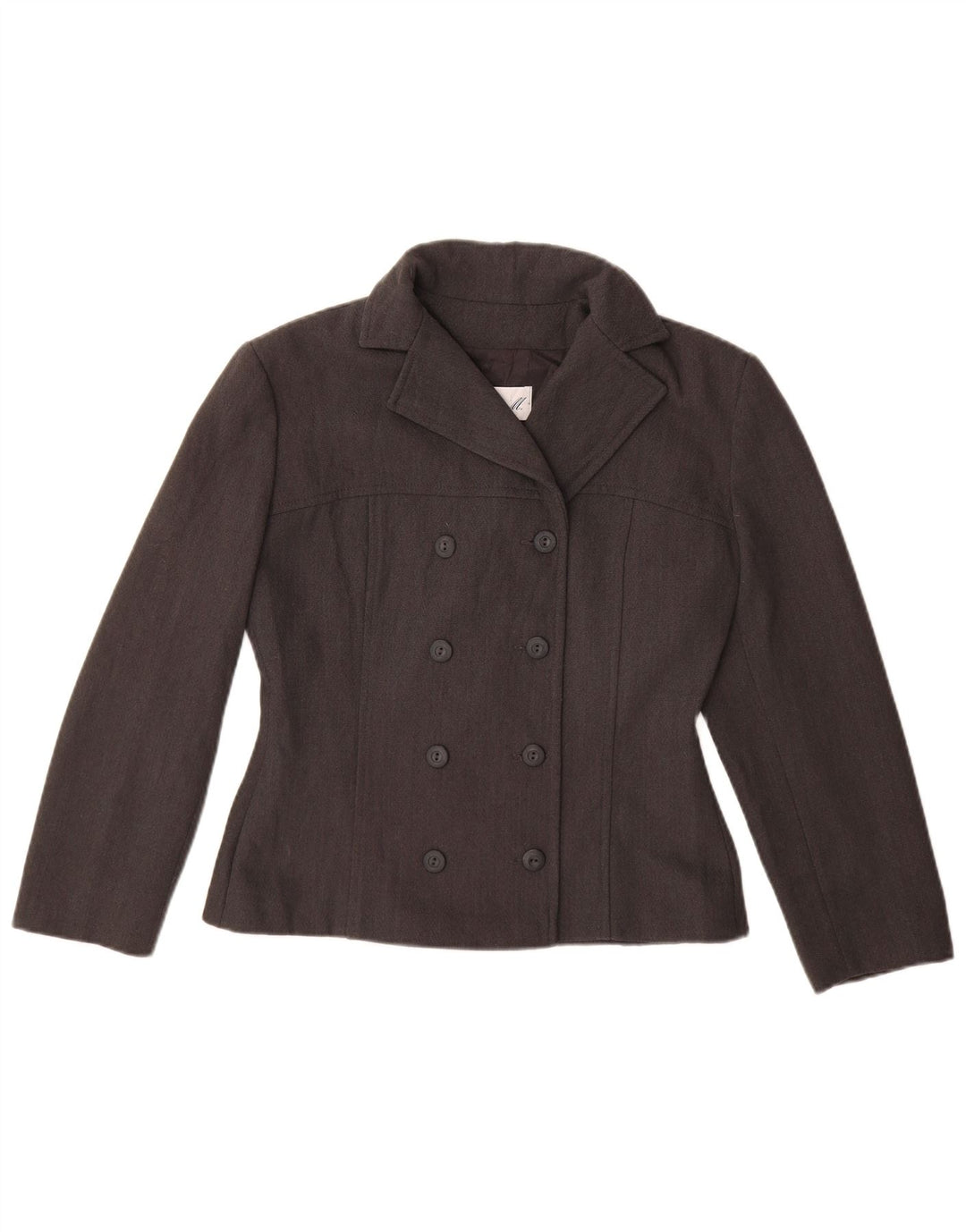 Vintage Γυναικείο Crop Διπλό Μπουφάν Blazer UK 14 Medium Grey