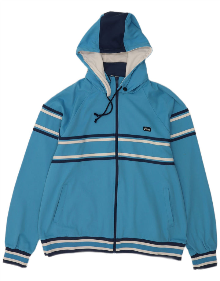 Ανδρική αθλητική φόρμα με κουκούλα Asics Top Jacket Μεγάλο μπλε ριγέ πολυεστέρα