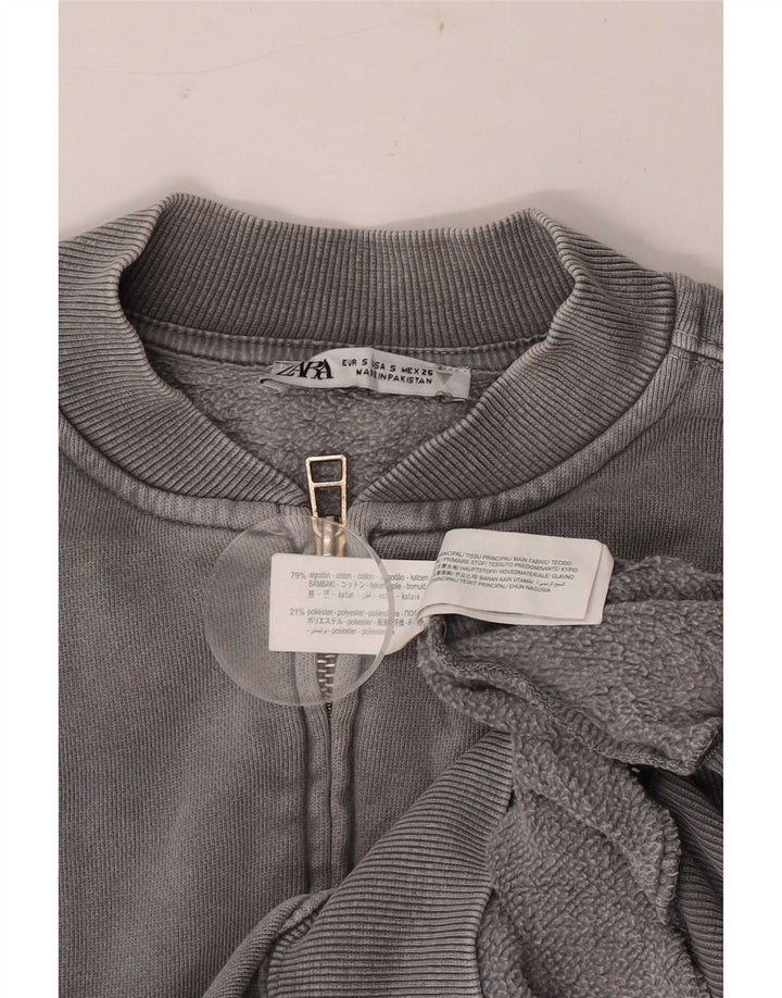 Zara Γυναικεία φόρμα Oversized Top Jacket UK 10 Small Grey Cotton
