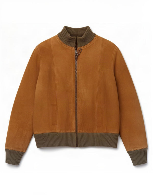Vintage Ανδρικό Suede Bomber Jacket UK 34 XS Brown