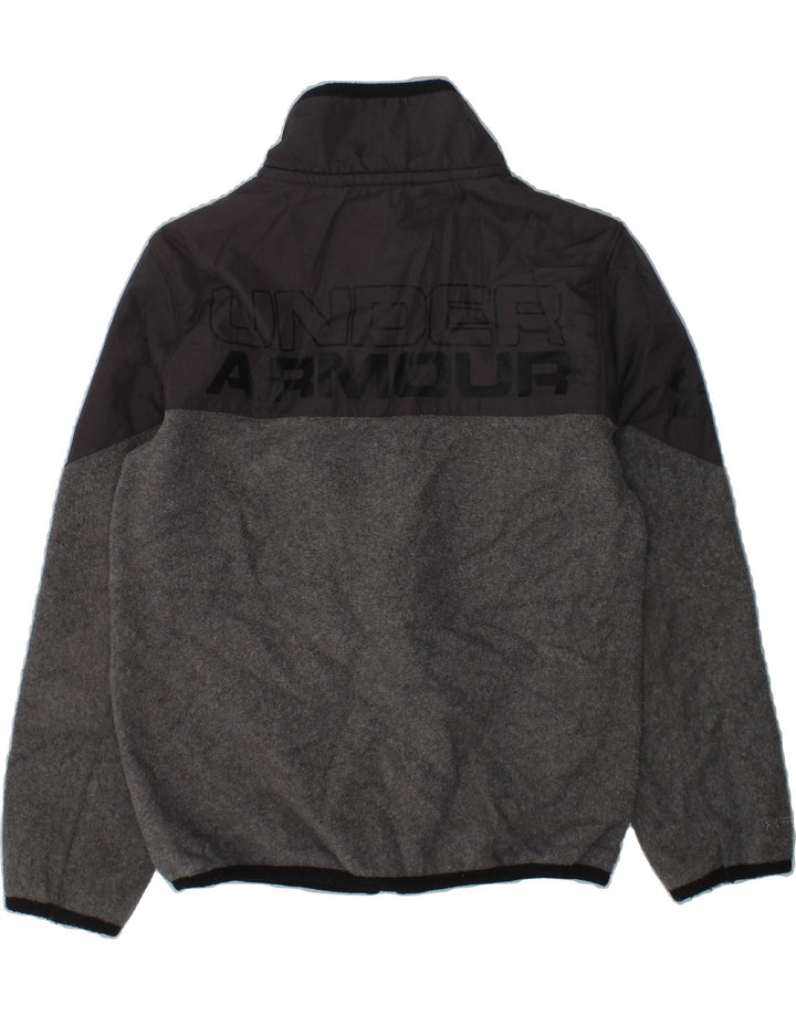 UNDER ARMOUR Boys Fleece Jacket 5-6 Years Grey Colourblock Polyester | Vintage Under Armour | Thrift | Second-Hand Under Armour | Used Clothing | Messina Hembry 