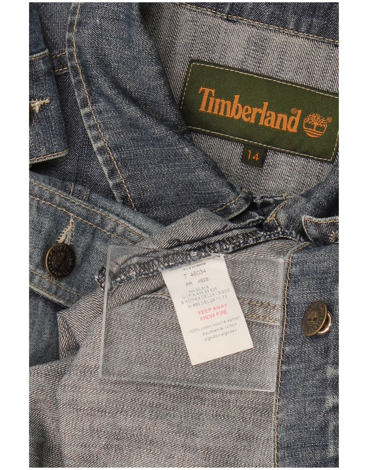 TIMBERLAND Boys Denim Jacket 13-14 Years Blue Cotton