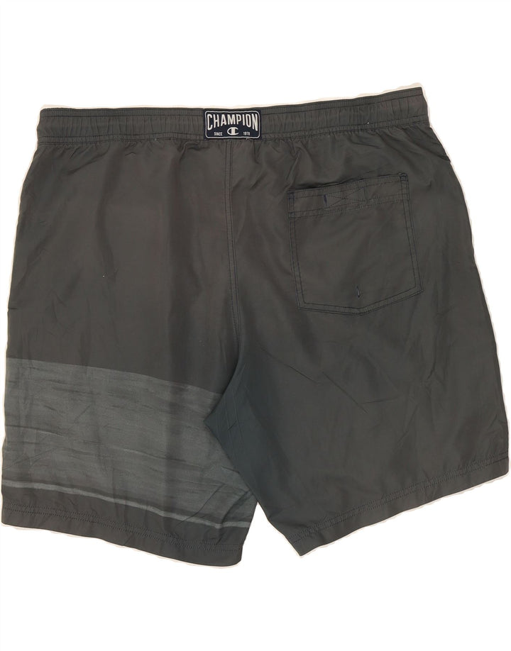 CHAMPION Mens Graphic Swimming Shorts 2XL  Black Polyester Vintage Champion and Second-Hand Champion from Messina Hembry 
