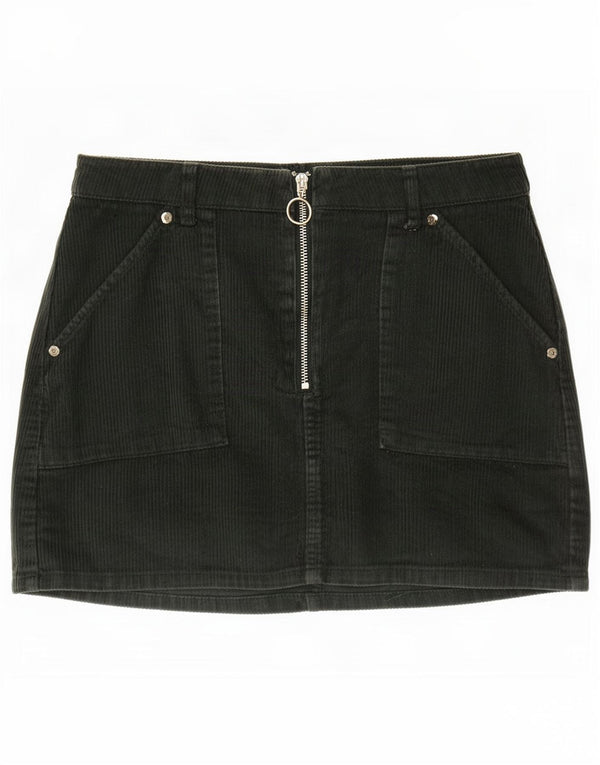 Topshop Γυναικεία Petite Corduroy Φούστα UK 10 Small W28 Πράσινη βαμβακερή