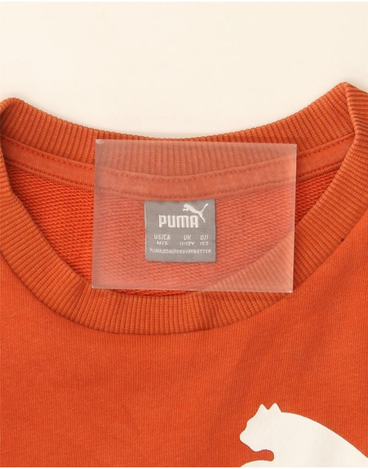 Puma Boys Graphic Φούτερ Jumper 11-12 ετών Πορτοκαλί