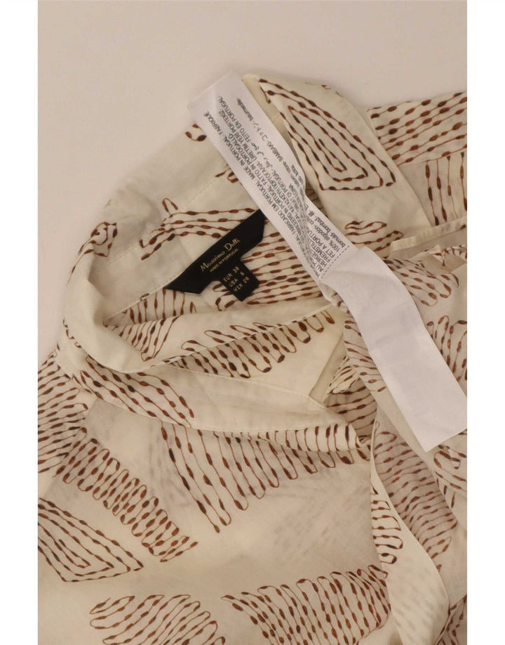 Massimo Dutti Γυναικείο πουκάμισο με αφηρημένο σχέδιο EU 38 Μικρό λευκό βαμβακερό