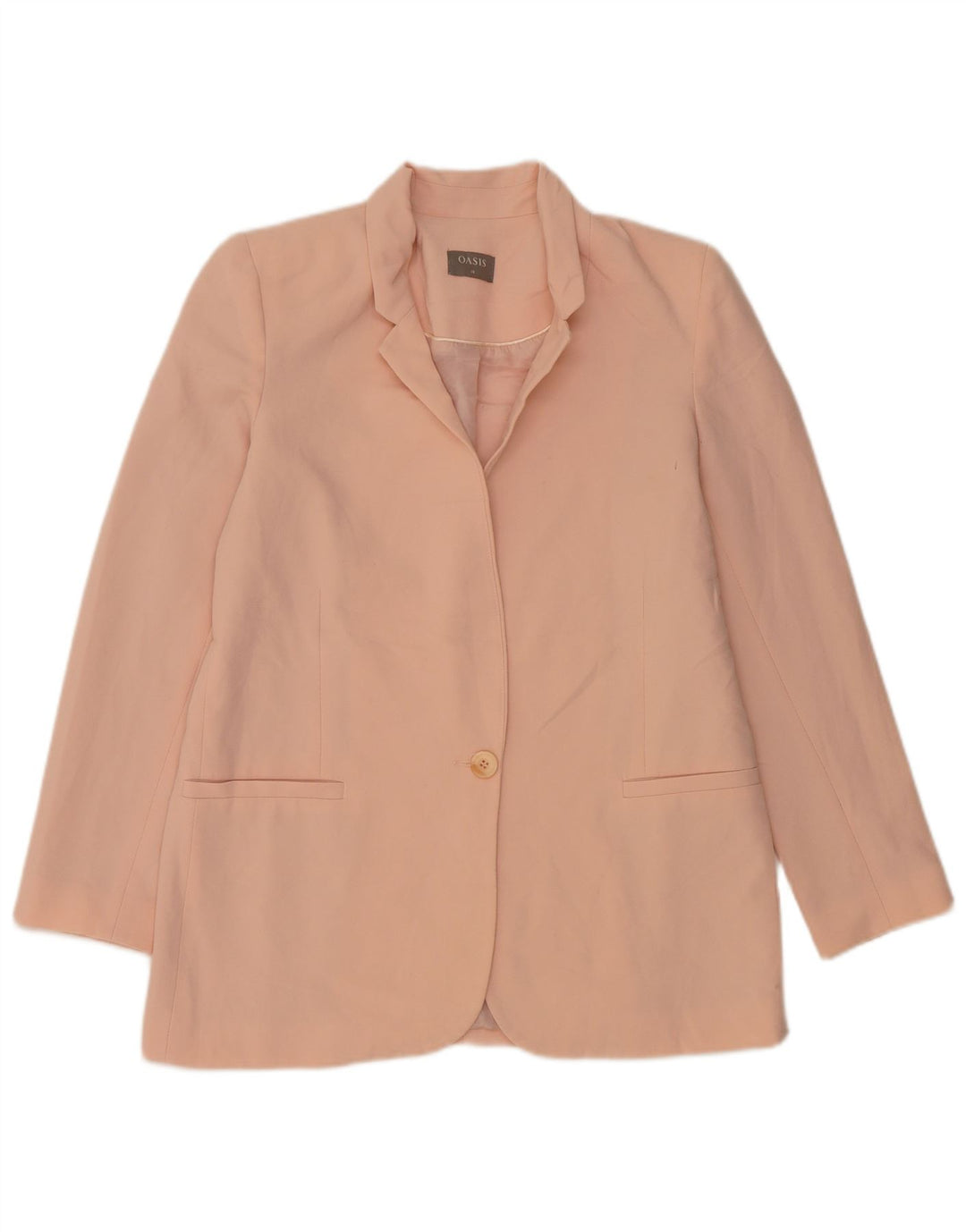 Oasis Γυναικείο μπλέιζερ 1 κουμπιού μπουφάν UK 10 Small Pink Polyester