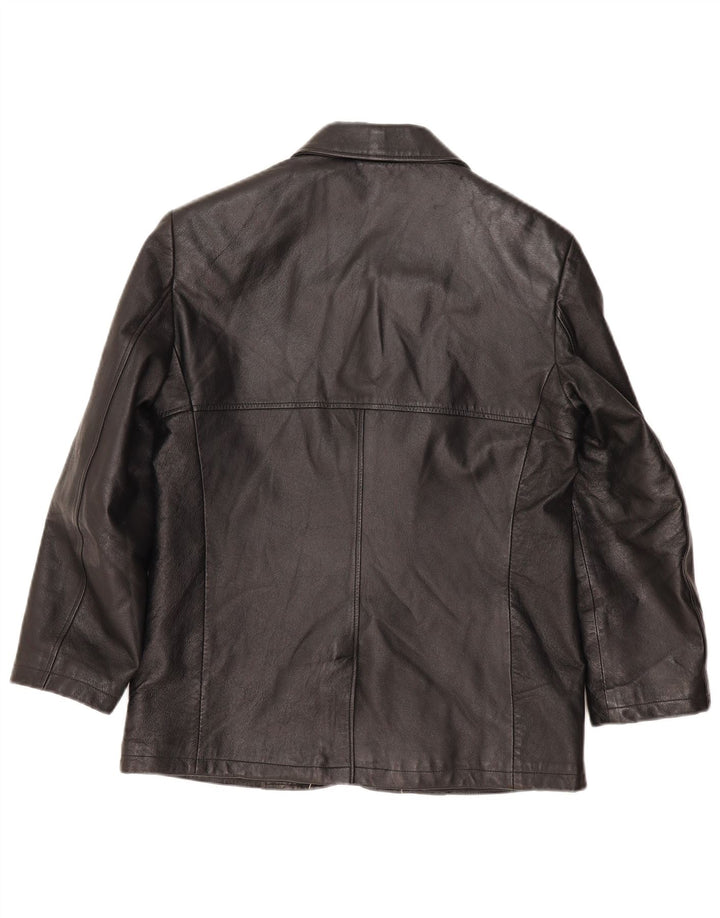 GB.PEDRINI Γυναικείο Δερμάτινο Μπουφάν IT 44 Μεσαίο Μαύρο Δερμάτινο