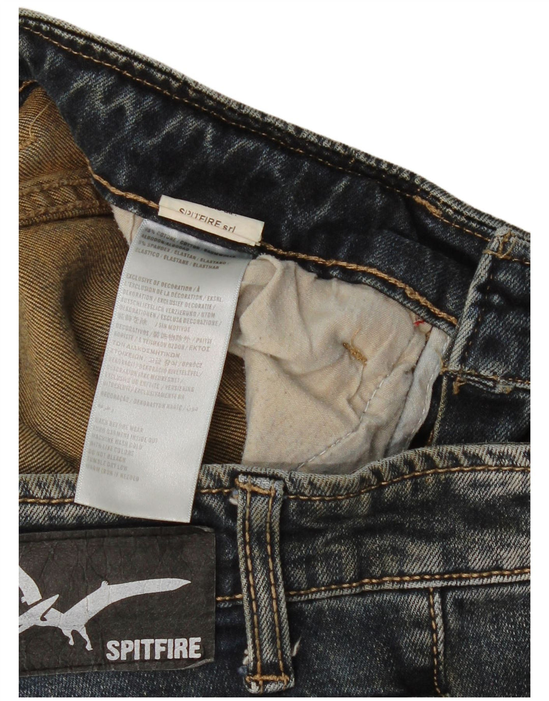 SPITFIRE Mens Distressed Slim Jeans W30 L31 Navy Blue Cotton