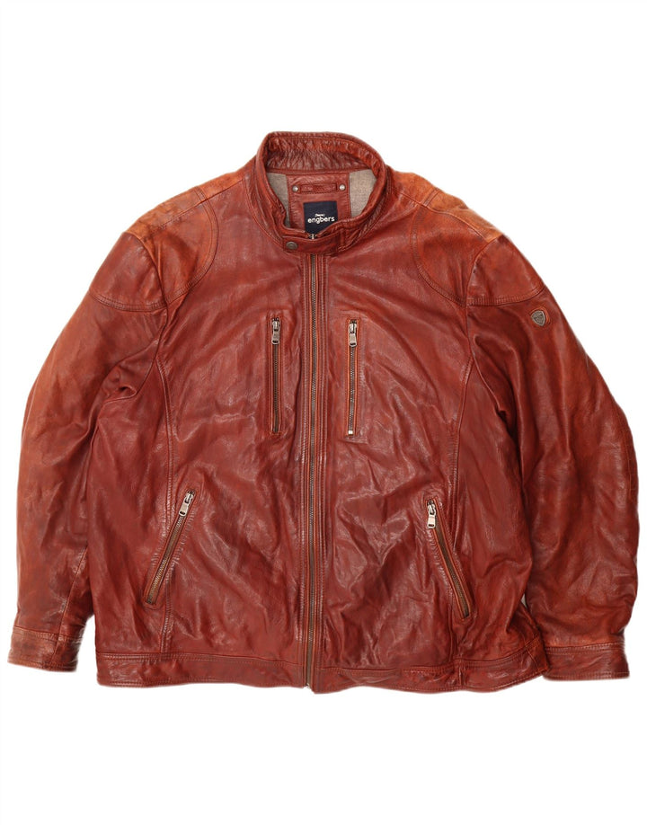 Ανδρικό Δερμάτινο Μπουφάν ENGBERS UK 46 3XL Βουργουνδίας