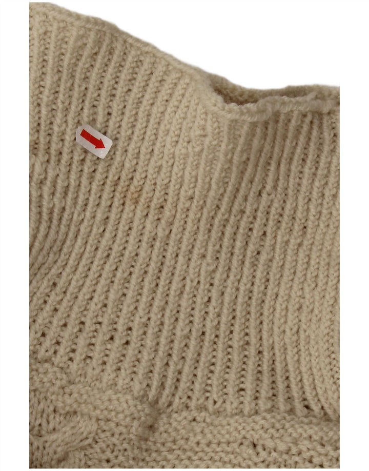 Vintage γυναικείο πουλόβερ με ρολό ρολό UK 20 2XL Off White