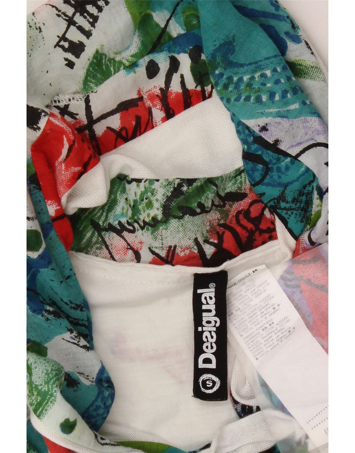 Desigual Γυναικεία μπλούζα με λαιμόκοψη Top UK 10 Small White Viscose
