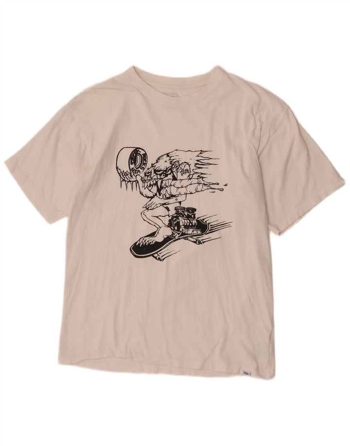 Ανδρικό T-Shirt κανονικό γραφικό Vans, μεσαίο λευκό βαμβακερό