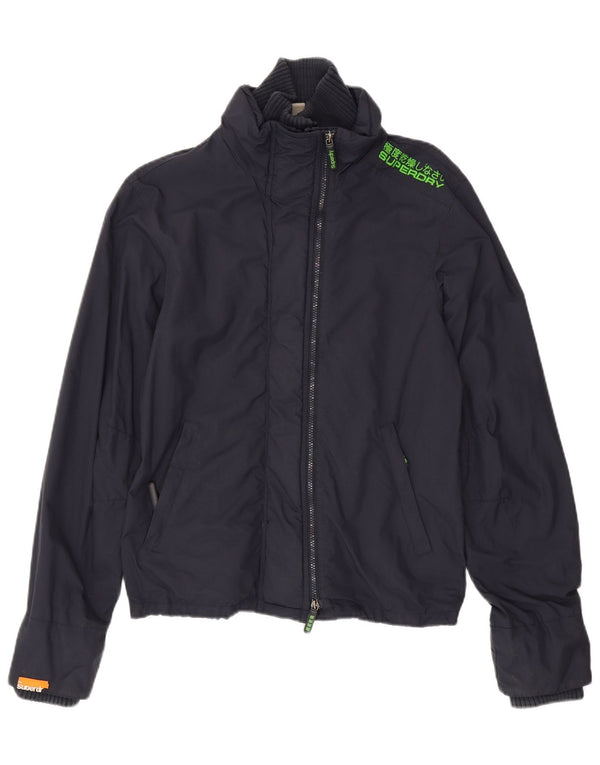 Superdry Mens Rain Jacket UK 38 Medium Navy Blue Nylon