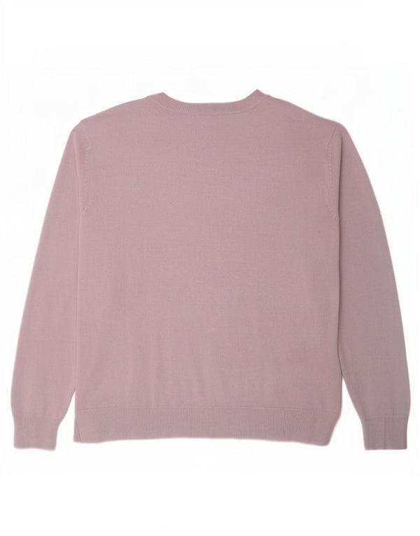Marks & Spencer Γυναικείο πουλόβερ με λαιμό σκάφος UK 18 XL Μωβ ακρυλικό