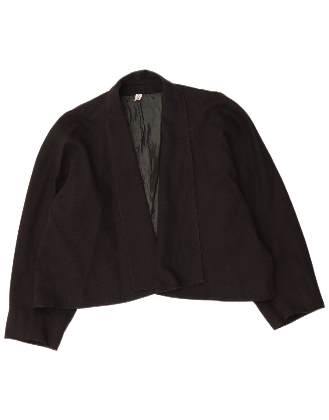 Vintage Γυναικείο Crop Open Blazer Jacket IT 48 XL Μαύρο