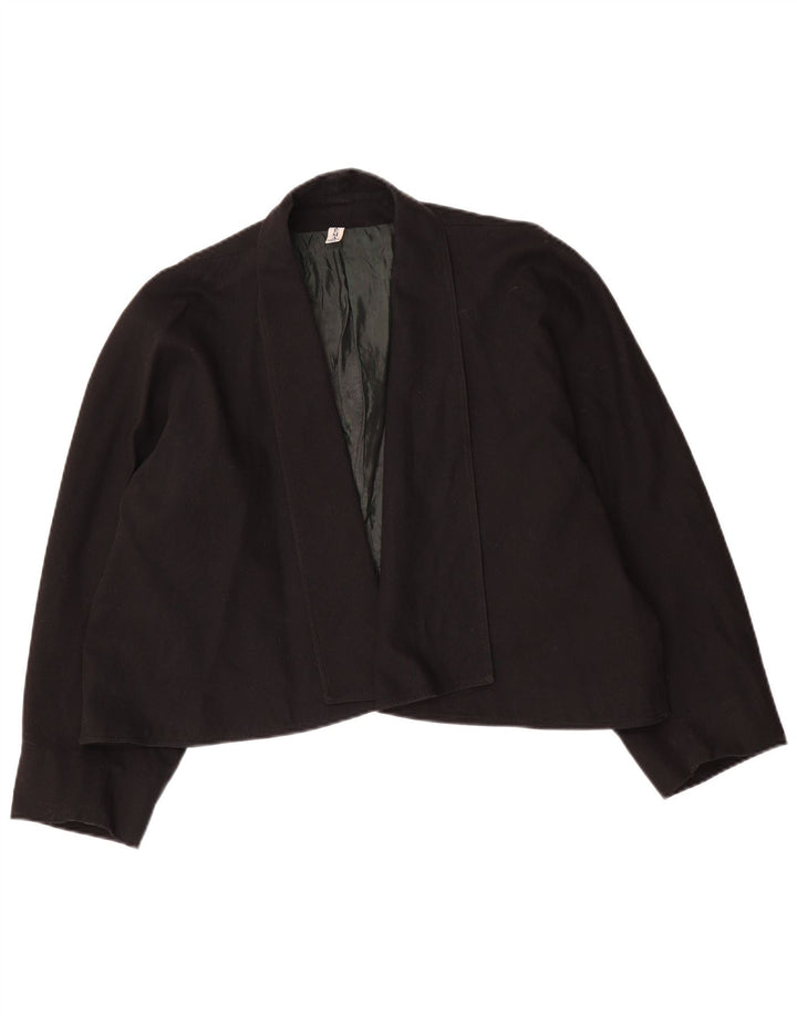 Vintage Γυναικείο Crop Open Blazer Jacket IT 48 XL Μαύρο