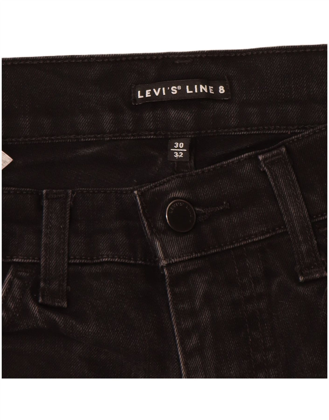 Levi's Womens Line 8 Slim Jeans W30 L32 Μαύρο βαμβακερό