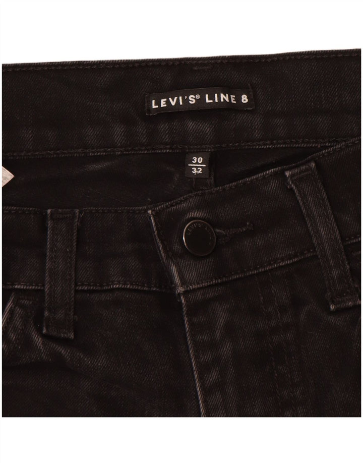 Levi's Womens Line 8 Slim Jeans W30 L32 Μαύρο βαμβακερό