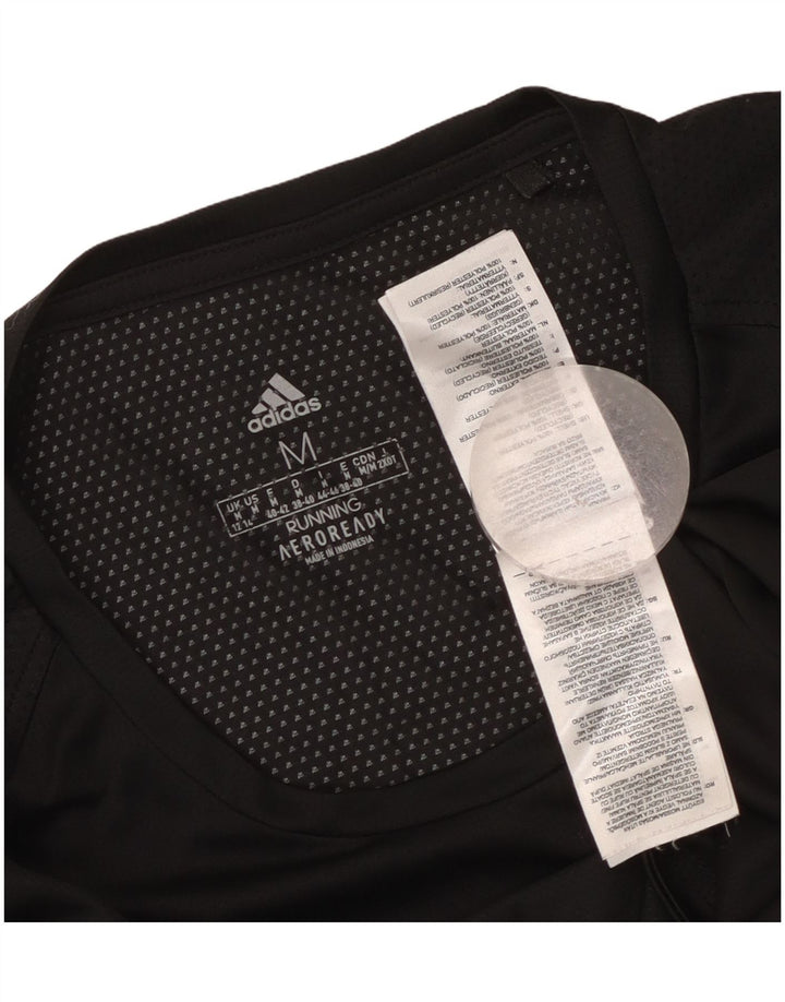 Adidas Γυναικείο T-Shirt Aeroready Top UK 12/14 Μεσαίο μαύρο πολυεστέρα