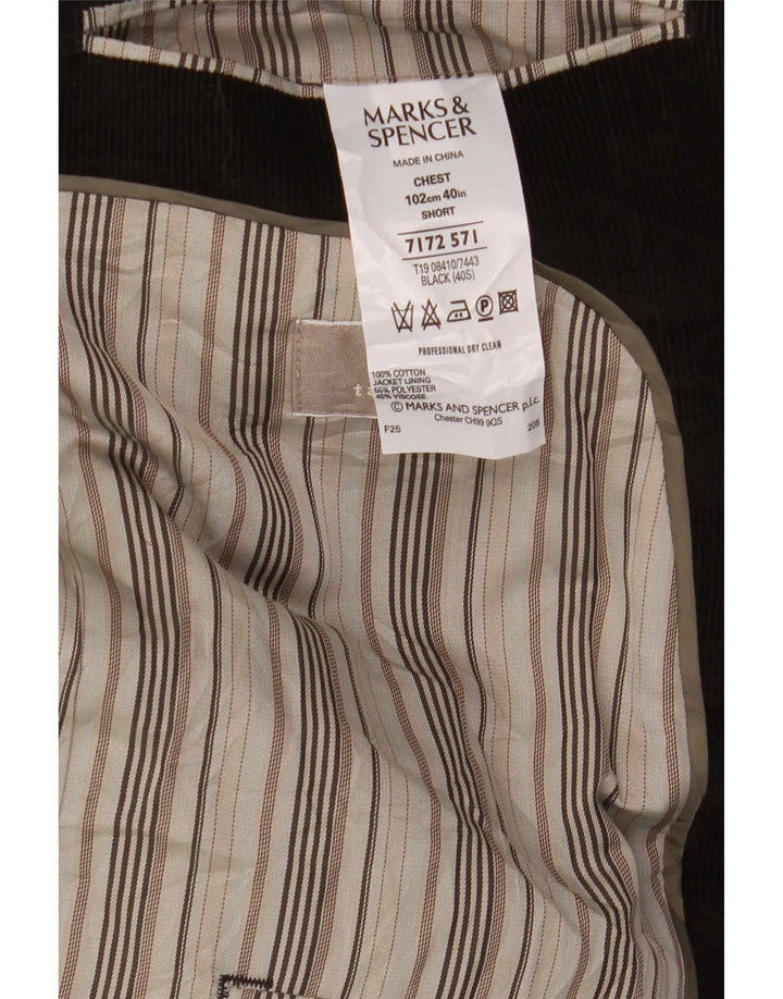 Marks & Spencer Ανδρικά 3 κουμπιά κοτλέ σακάκι UK 40 Medium Black