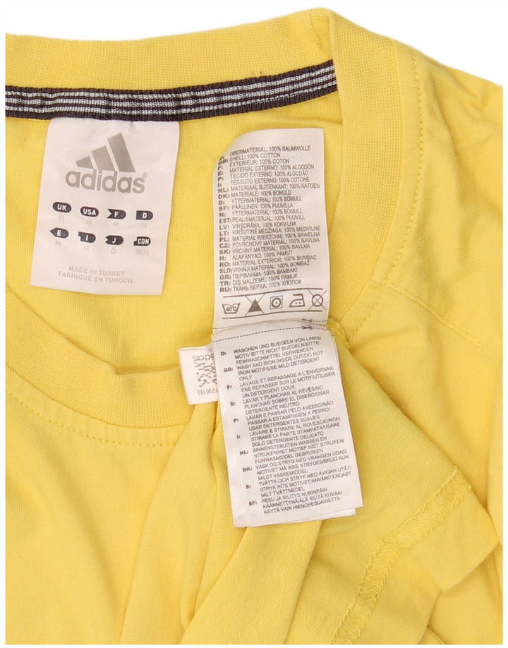 Ανδρικό γραφικό T-Shirt Adidas Top από μεσαίο κίτρινο βαμβάκι