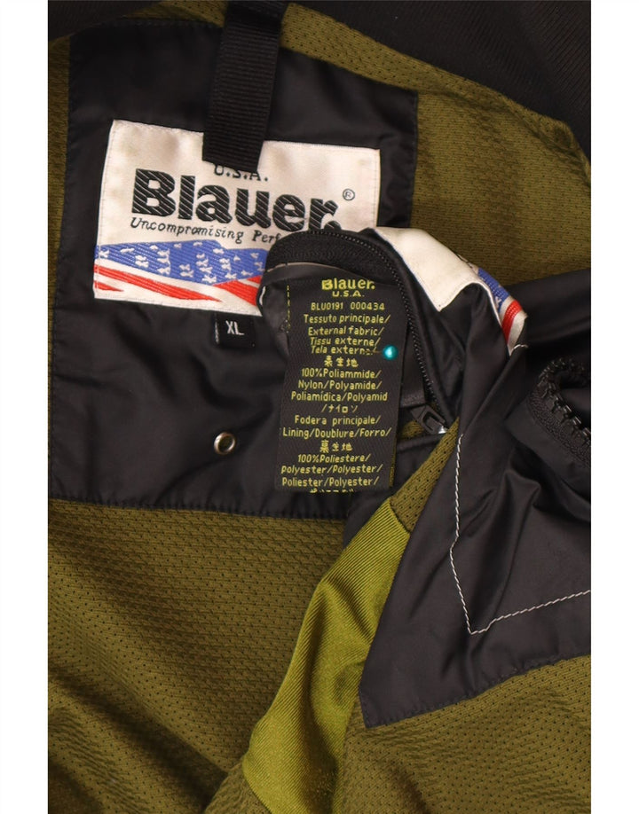 Blauer Mens Bomber Jacket UK 42 XL Black Polyamide