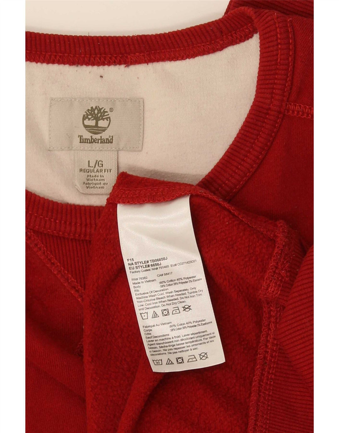 Ανδρικό φούτερ Timberland Regular Fit Jumper μεγάλο κόκκινο βαμβακερό