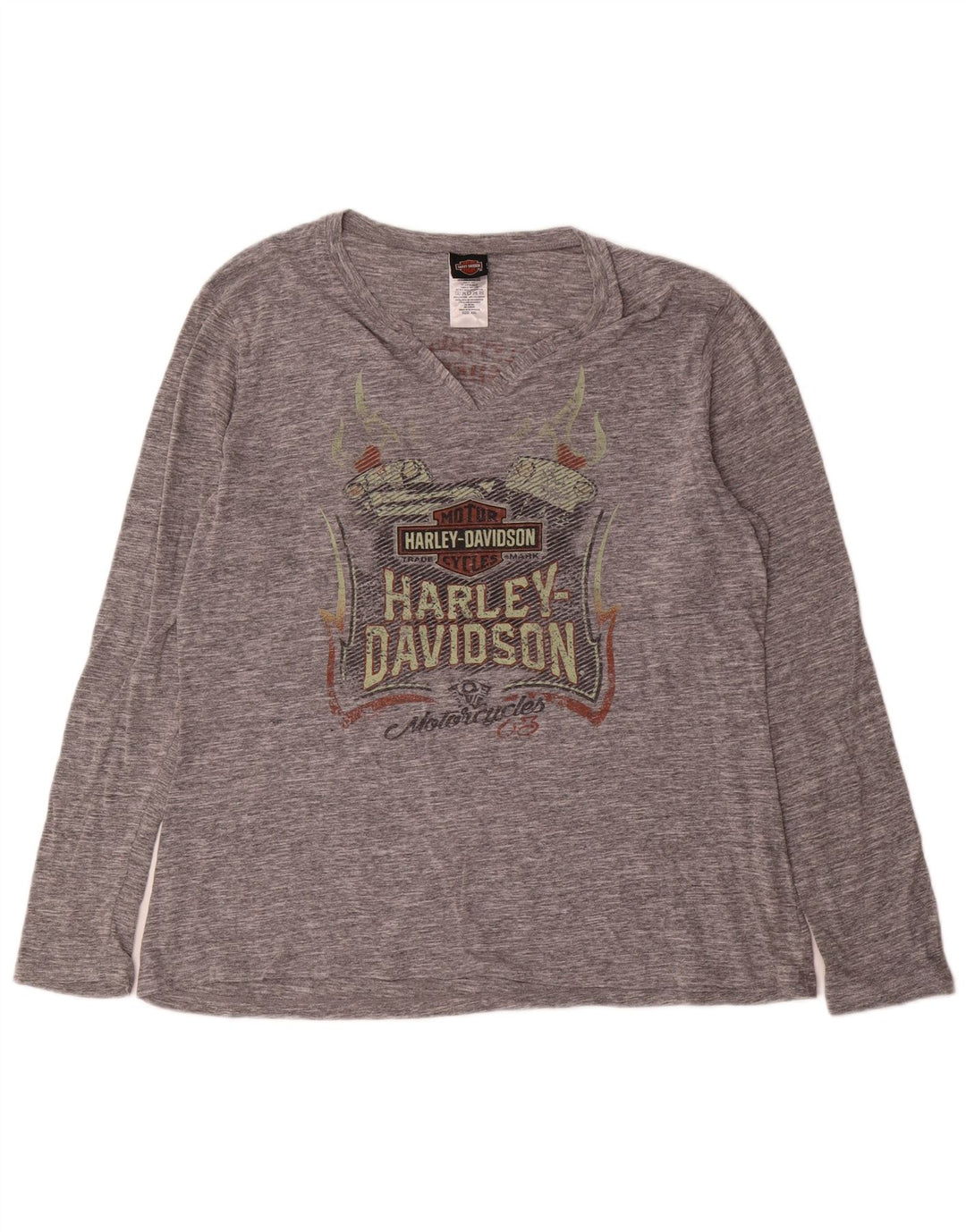 Harley Davidson Ανδρικό γραφικό μακρυμάνικο 2XL βαμβακερό γκρι