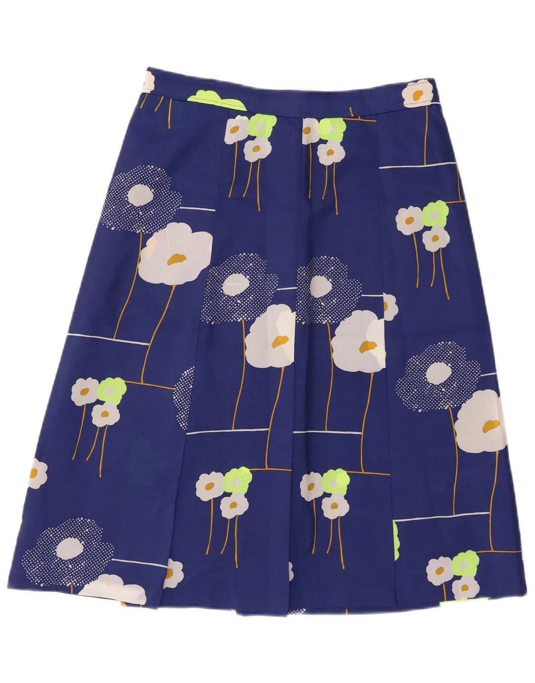 Vintage γυναικεία φούστα σε γραμμή Α W28 Μεσαίο Μπλε Floral