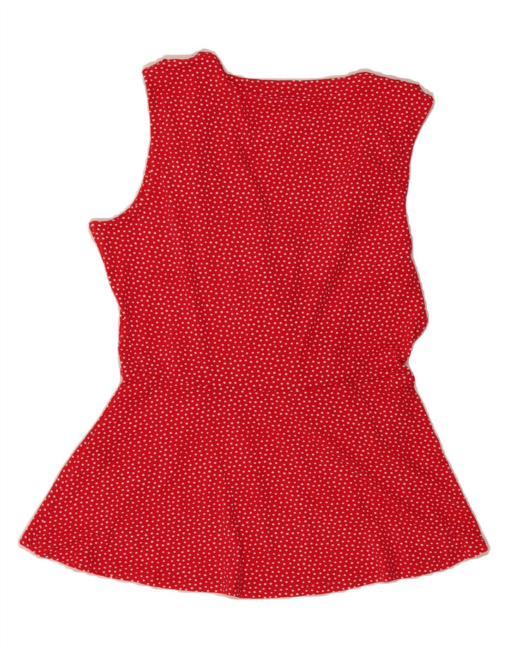 OASIS Womens Wrap Blouse Top UK 12 Medium Red Spotted Polyester Vintage Oasis and Second-Hand Oasis from Messina Hembry 