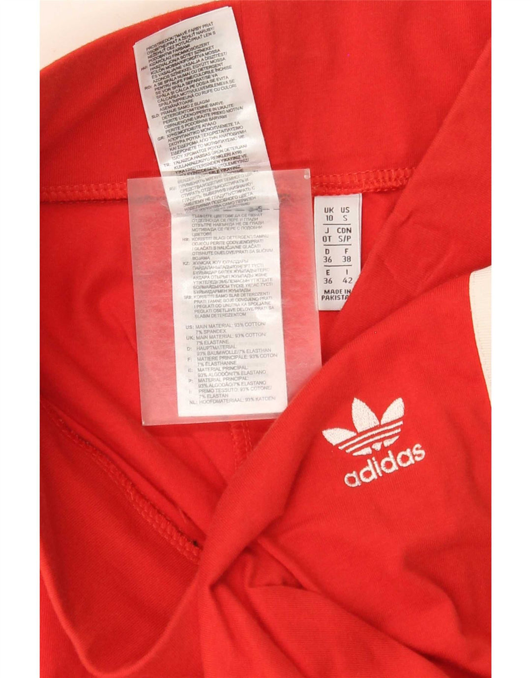 Γυναικείο κολάν Adidas UK 10 Small κόκκινο βαμβακερό