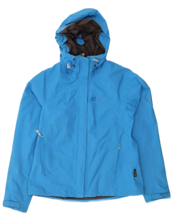 Jack Wolfskin Γυναικείο μπουφάν βροχής με κουκούλα UK 10 Small Blue Polyamide