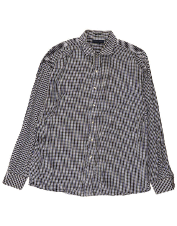 Tommy Hilfiger Ανδρικό πουκάμισο Slim Fit Μέγεθος 18 2XL Μπλε βαμβακερό Gingham