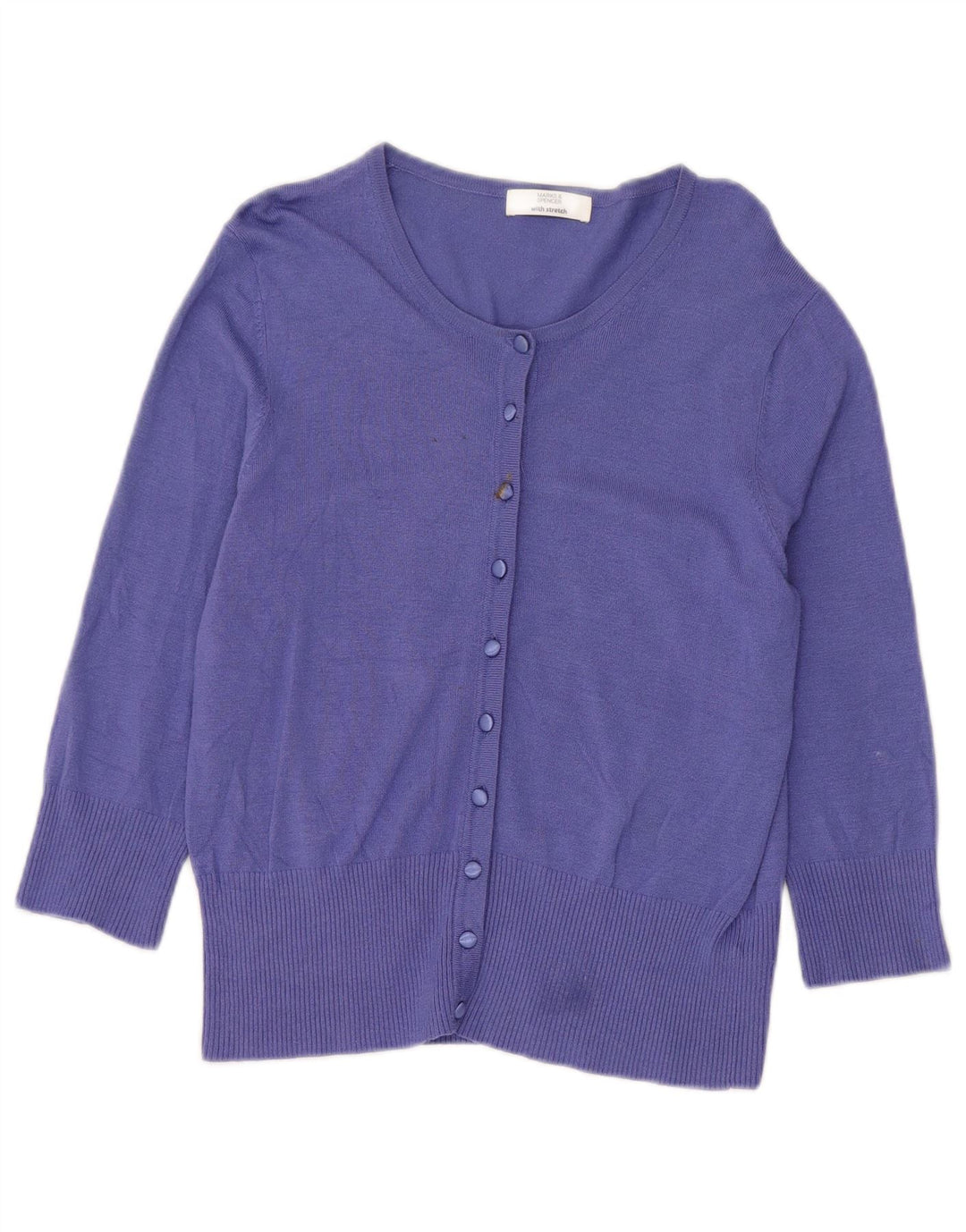 Marks & Spencer Γυναικείο πουλόβερ Crop Cardigan UK 14 Medium Purple Viscose