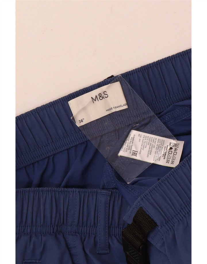 Ανδρικό σορτς Cargo Marks & Spencer W36 μεγάλο μπλε βαμβακερό