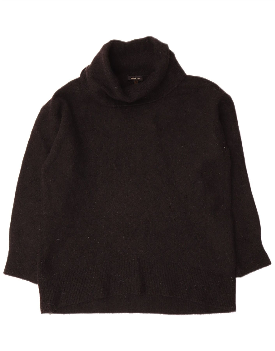 Massimo Dutti Γυναικείο πουλόβερ με ρολό λαιμόκοψη UK 10 Small Black