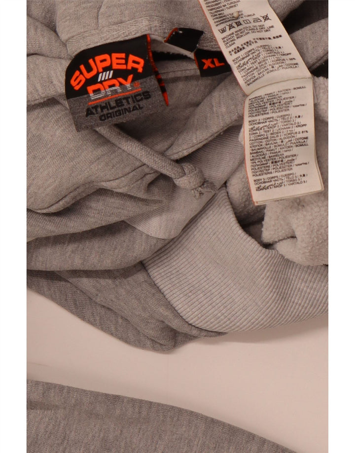 Ανδρικό γραφικό κουκούλα SUPERDRY XL Γκρι βαμβακερό χρώμα
