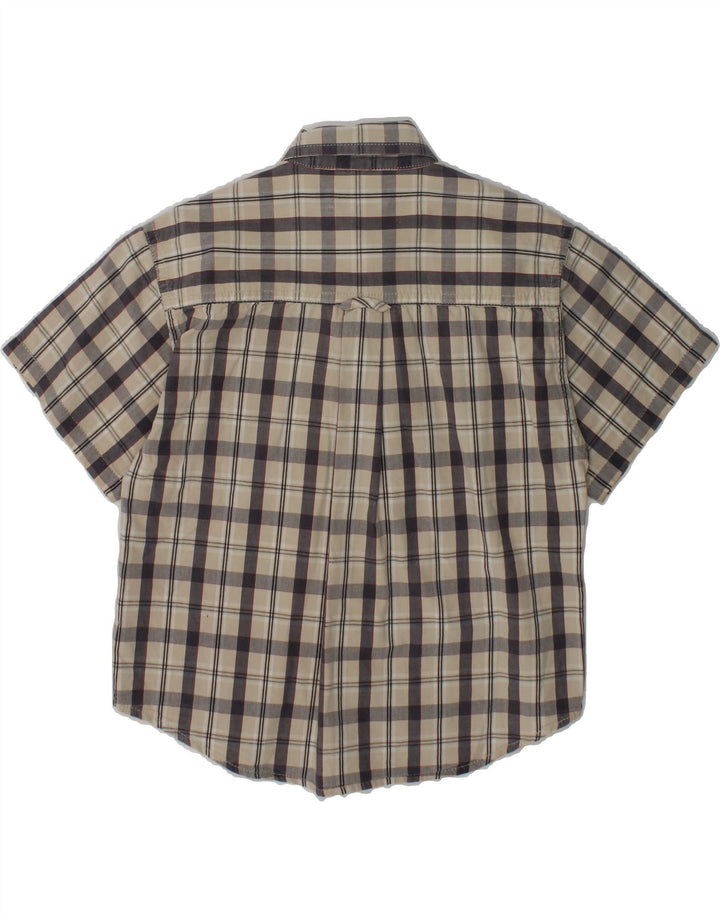 TIMBERLAND Boys Short Sleeve Shirt 3-4 Years Beige Check Cotton | Vintage Timberland | Thrift | Second-Hand Timberland | Used Clothing | Messina Hembry 