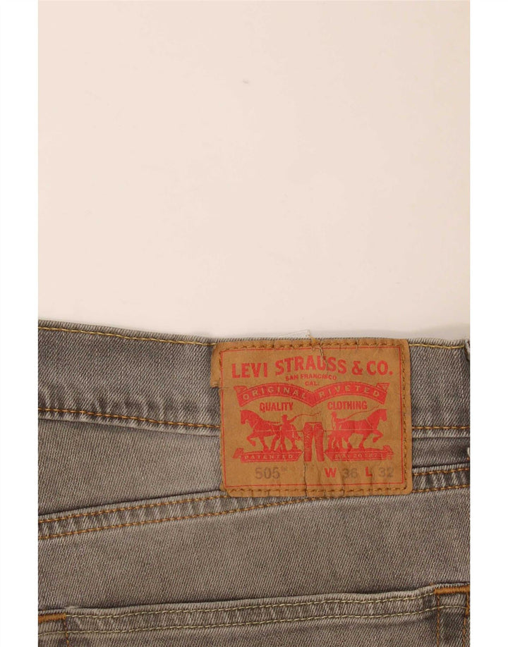 Levi's Mens 505 Straight Jeans W36 L32 Γκρι βαμβακερό