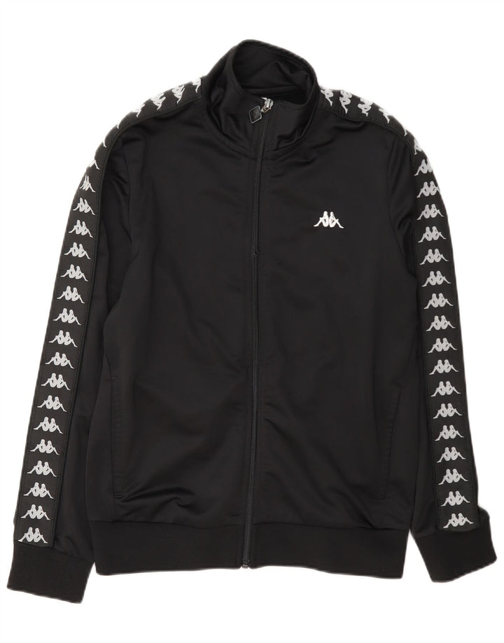 Kappa Boys Graphic αθλητική φόρμα Top Jacket 13-14 Years Black Polyester