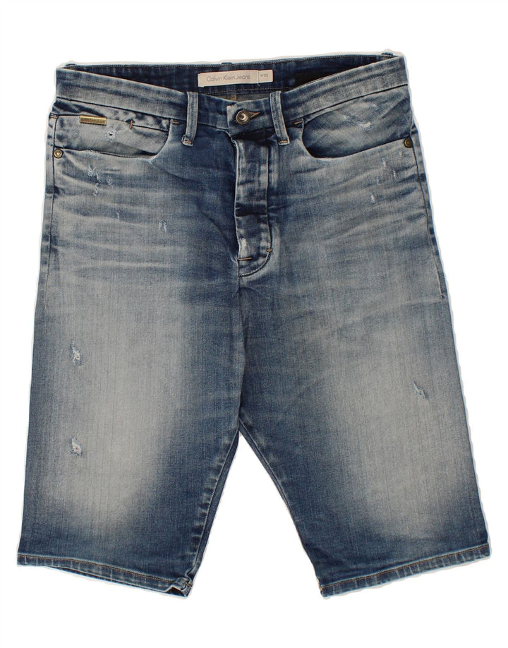 CALVIN KLEIN Mens Denim Bermuda Shorts W30 Medium Blue Cotton Vintage Calvin Klein and Second-Hand Calvin Klein from Messina Hembry 