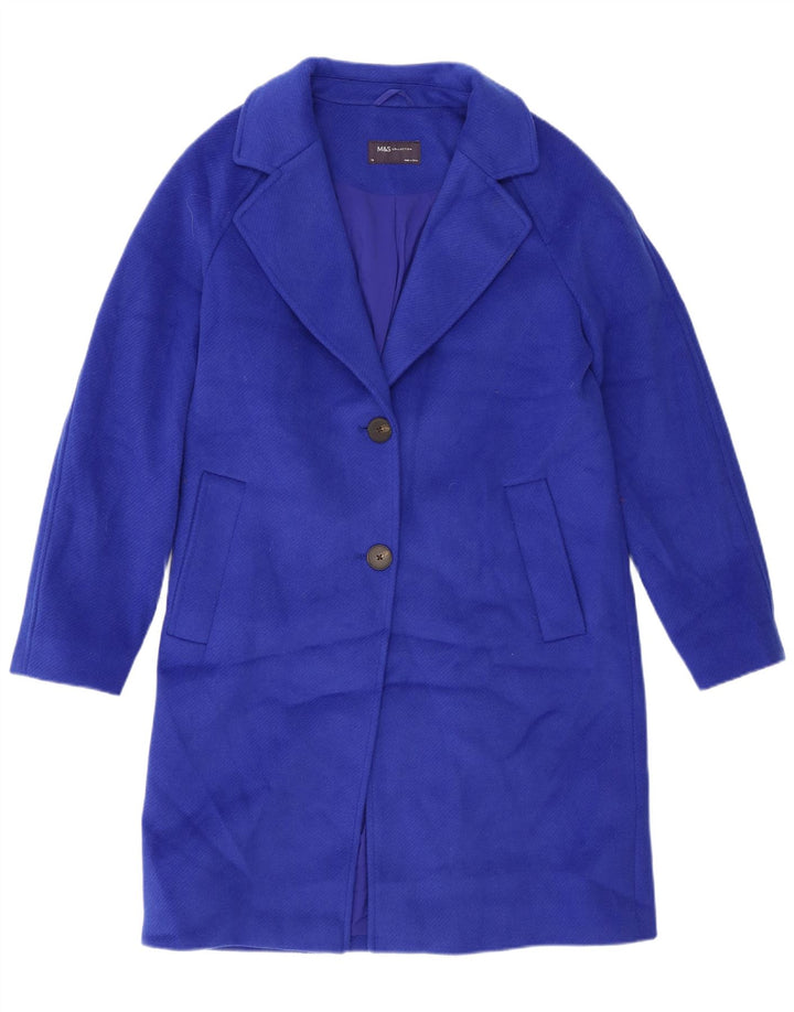 Marks & Spencer Γυναικείο Oversized Πανωφόρι UK 10 Small Blue Polyester