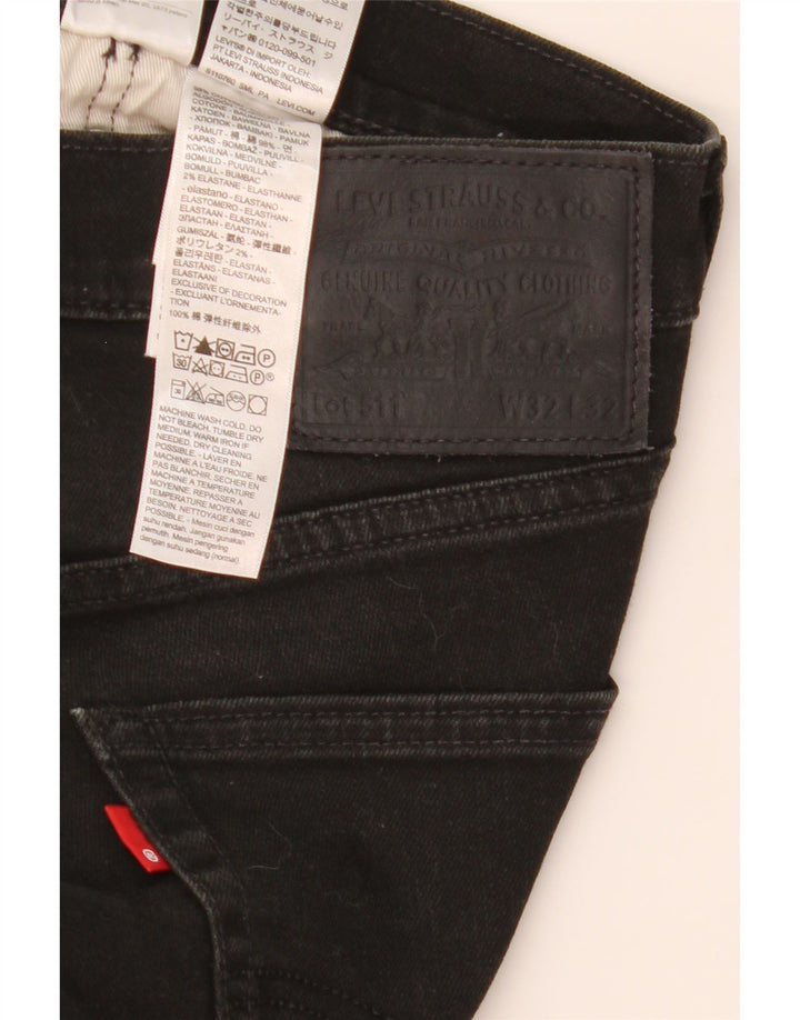 Levi's Mens 511 Slim Jeans W32 L32 Μαύρο βαμβακερό