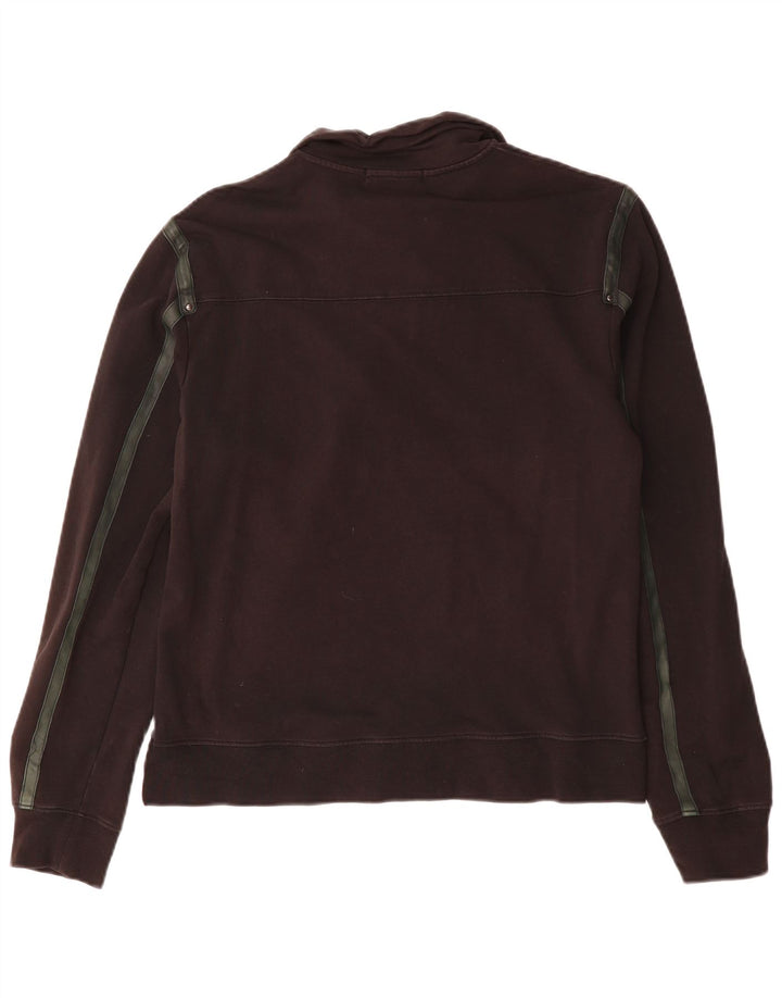 Γυναικεία φούτερ Trussardi με φερμουάρ με λαιμόκοψη, μεγάλο μαύρο βαμβακερό