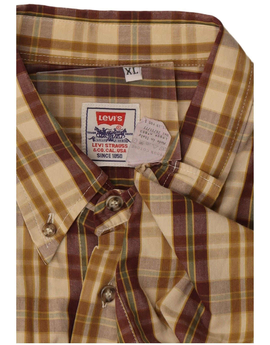 Ανδρικό πουκάμισο LEVI'S XL Beige Check Cotton