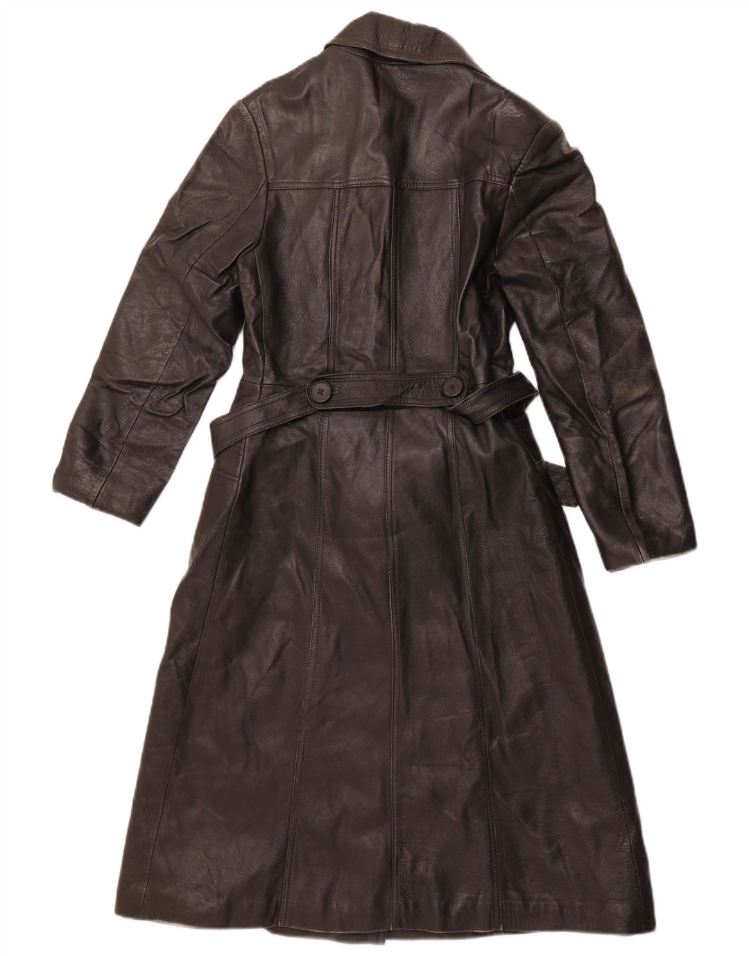 VINTAGE Γυναικείο Δερμάτινο Παλτό IT 40 Small Μαύρο