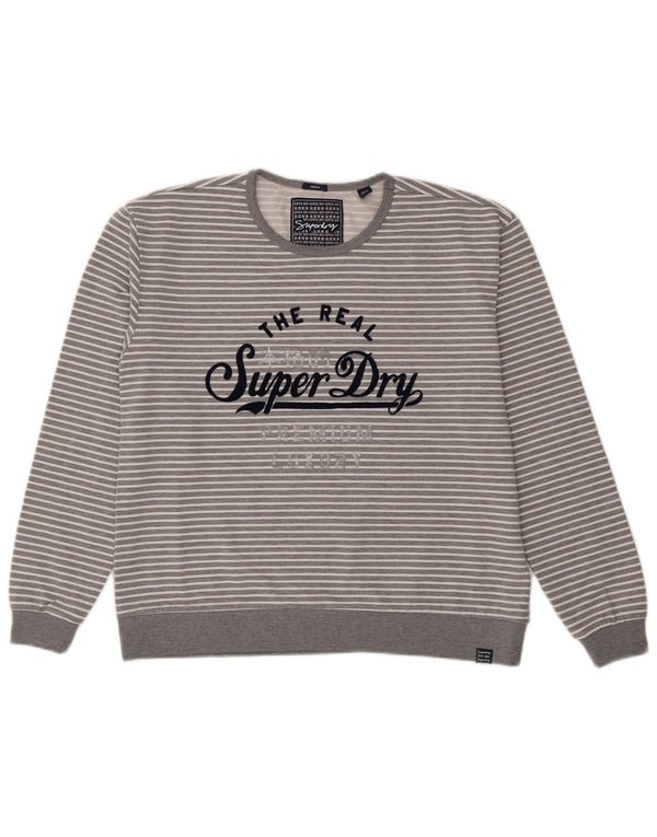 Γυναικείο γραφικό φούτερ Superdry Jumper UK 14 Medium Grey ριγέ